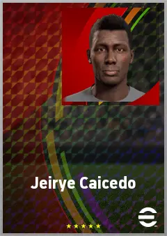Jeirye Caicedo eFootball 2026 player card, 63 OVR CMF
