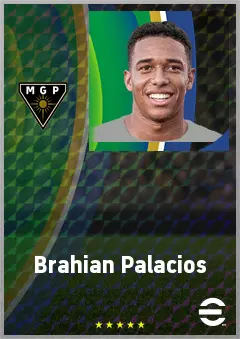 Brahian Palacios eFootball 2026 player card, 68 OVR RWF