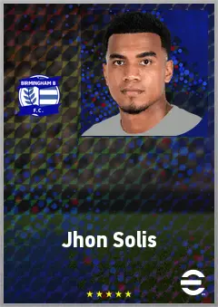 Jhon Solis eFootball 2026 player card, 72 OVR CMF