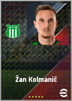 Žan Kolmanič eFootball 2026 player card, 70 OVR LB