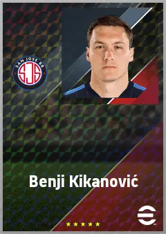 Benji Kikanović eFootball 2026 player card, 72 OVR RB