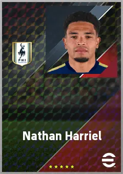 Nathan Harriel eFootball 2026 player card, 71 OVR RB