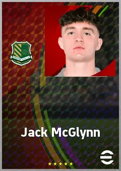 Jack McGlynn eFootball 2026 player card, 74 OVR CMF