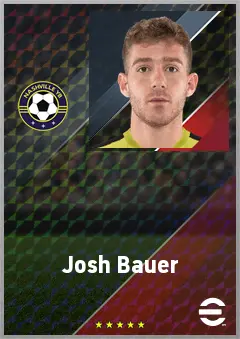 Josh Bauer eFootball 2026 player card, 71 OVR CB