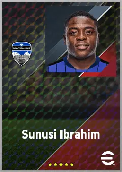 Sunusi Ibrahim eFootball 2026 player card, 69 OVR CF