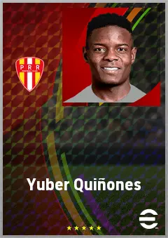 Yuber Quiñones eFootball 2026 player card, 68 OVR LWF