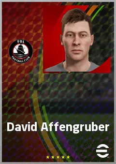David Affengruber eFootball 2026 player card, 72 OVR CB