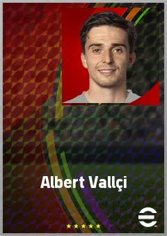 Albert Vallçi eFootball 2026 player card, 68 OVR CB