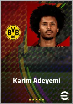 Karim Adeyemi eFootball 2026 player card, 78 OVR RWF
