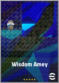Wisdom Amey eFootball 2026 player card, 69 OVR CB