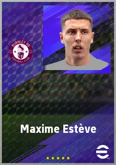 Maxime Estève eFootball 2026 player card, 74 OVR CB