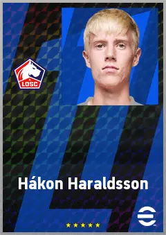 Hákon Haraldsson eFootball 2026 player card, 75 OVR AMF