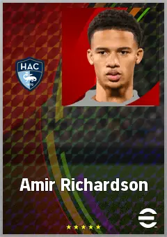 Amir Richardson eFootball 2026 player card, 71 OVR CMF