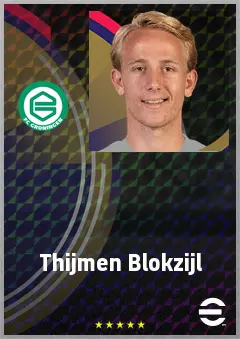 Thijmen Blokzijl eFootball 2026 player card, 70 OVR CB