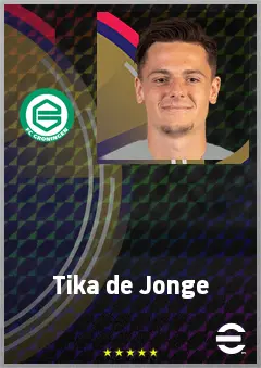 Tika de Jonge eFootball 2026 player card, 65 OVR LWF