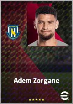 Adem Zorgane eFootball 2026 player card, 75 OVR CMF