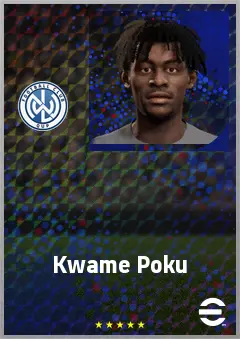 Kwame Poku eFootball 2026 player card, 70 OVR RMF
