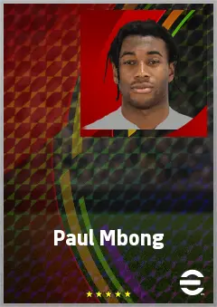 Paul Mbong eFootball 2026 player card, 65 OVR LWF