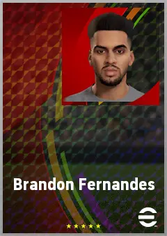 Brandon Fernandes eFootball 2026 player card, 68 OVR LWF