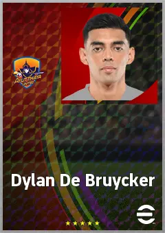 Dylan De Bruycker eFootball 2026 player card, 61 OVR DMF
