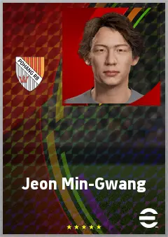 Jeon Min-Gwang eFootball 2026 player card, 67 OVR CB