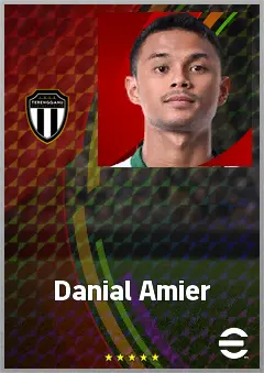 Danial Amier eFootball 2026 player card, 64 OVR CMF