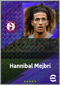 Hannibal Mejbri eFootball 2026 player card, 73 OVR AMF