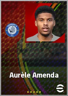 Aurèle Amenda eFootball 2026 player card, 72 OVR CB