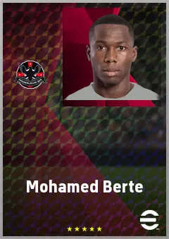 Mohamed Berte eFootball 2026 player card, 68 OVR CF