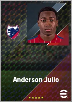 Anderson Julio eFootball 2026 player card, 74 OVR CF
