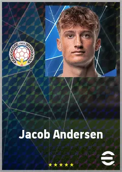 Jacob Andersen eFootball 2026 player card, 67 OVR RB