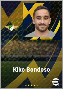 Kiko Bondoso eFootball 2026 player card, 69 OVR RWF