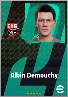 Albin Demouchy eFootball 2026 player card, 68 OVR CB