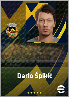 Dario Špikić eFootball 2026 player card, 71 OVR RWF