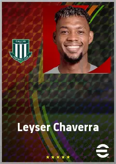 Leyser Chaverra eFootball 2026 player card, 71 OVR RB