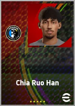 Chia Ruo Han eFootball 2026 player card, 62 OVR CMF
