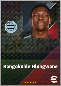 Bongokuhle Hlongwane eFootball 2026 player card, 71 OVR RWF