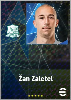 Žan Zaletel eFootball 2026 player card, 68 OVR CB