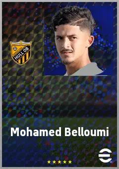 Mohamed Belloumi eFootball 2026 player card, 71 OVR RWF