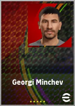 Georgi Minchev eFootball 2026 player card, 70 OVR CF