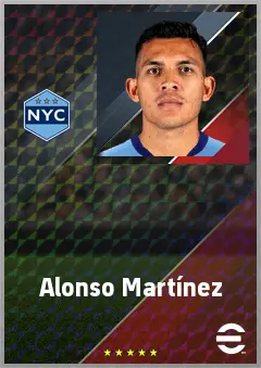 Alonso Martínez eFootball 2026 player card, 74 OVR CF