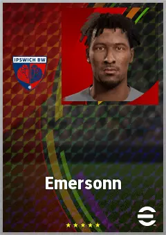 Emersonn eFootball 2026 player card, 72 OVR CF