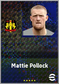 Mattie Pollock eFootball 2026 player card, 71 OVR CB