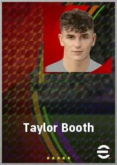 Taylor Booth eFootball 2026 player card, 69 OVR RWF