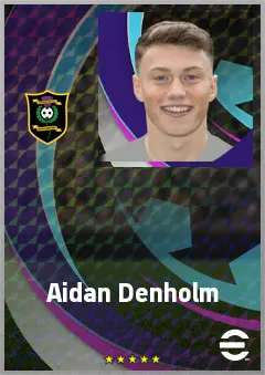 Aidan Denholm eFootball 2026 player card, 68 OVR CMF