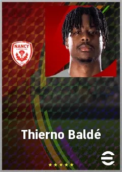 Thierno Baldé eFootball 2026 player card, 65 OVR RB