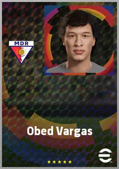 Obed Vargas eFootball 2026 player card, 73 OVR CMF