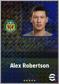 Alex Robertson eFootball 2026 player card, 70 OVR CMF
