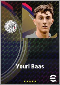 Youri Baas eFootball 2026 player card, 74 OVR CB