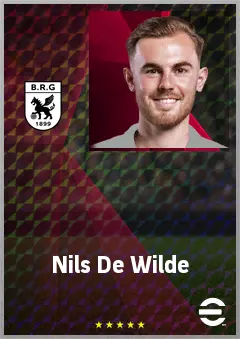 Nils De Wilde eFootball 2026 player card, 66 OVR CMF